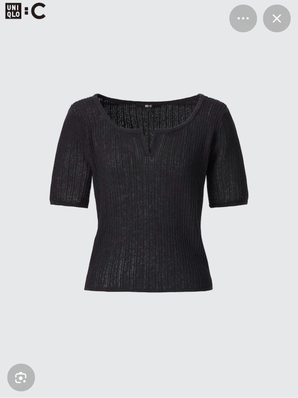 UNIQLO c collaboration black Ribbed Knit Top s